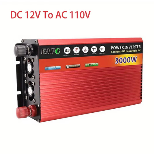 3000W Portable Car Power Inverter 12V to 110V/220V Power Bank Voltage Converter Multifunctional Solar Inverter for Car Household
